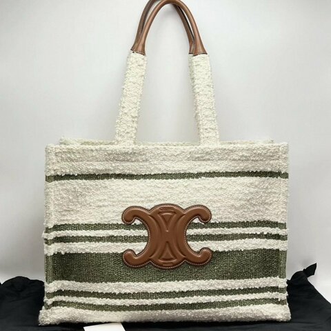 CELINE 羊絨綠大號手提托特包40*29*17 98新配件塵袋
