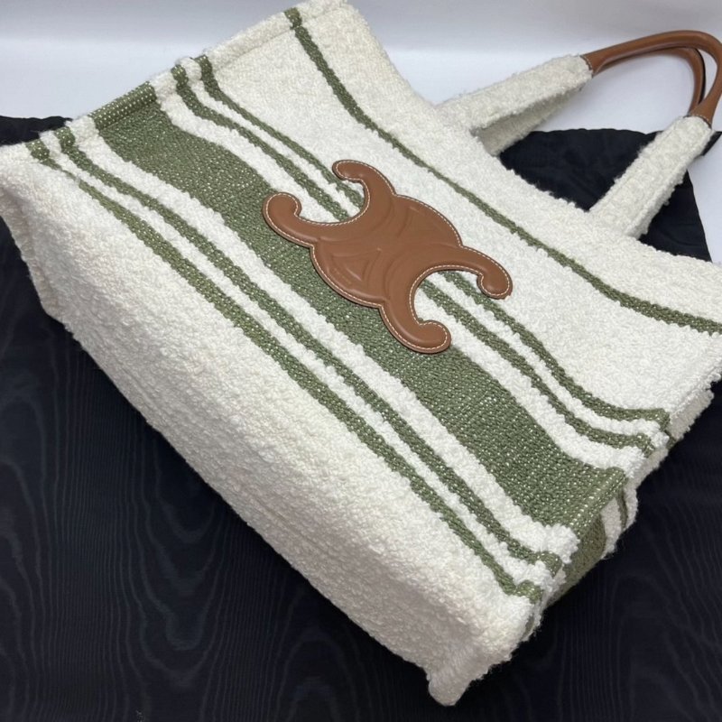 CELINE 羊絨綠大號手提托特包40*29*17 98新配件塵袋-2