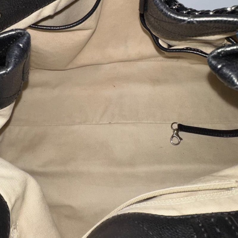 CHANEL 中古黑金荔枝牛皮奶粉包肩背斜背包27*21*11 98新配件保卡塵袋-4