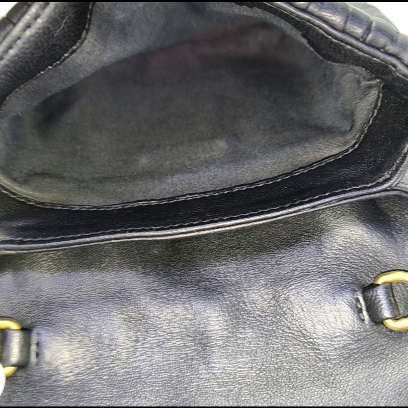 Miu Miu 黑色牛皮绗縫單肩包金色五金可拆卸肩帶-6