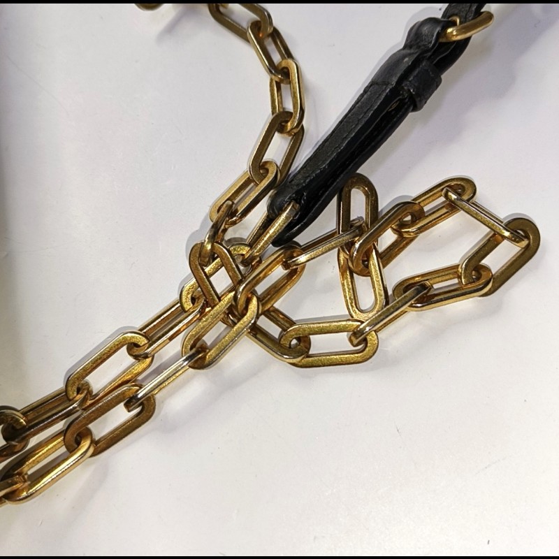 Miu Miu 黑色牛皮绗縫單肩包金色五金可拆卸肩帶-14