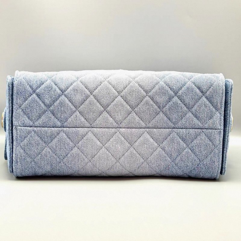 CHANEL 丹寧牛仔25bag中號肩背斜背包30*40*15 99新配件塵袋-4