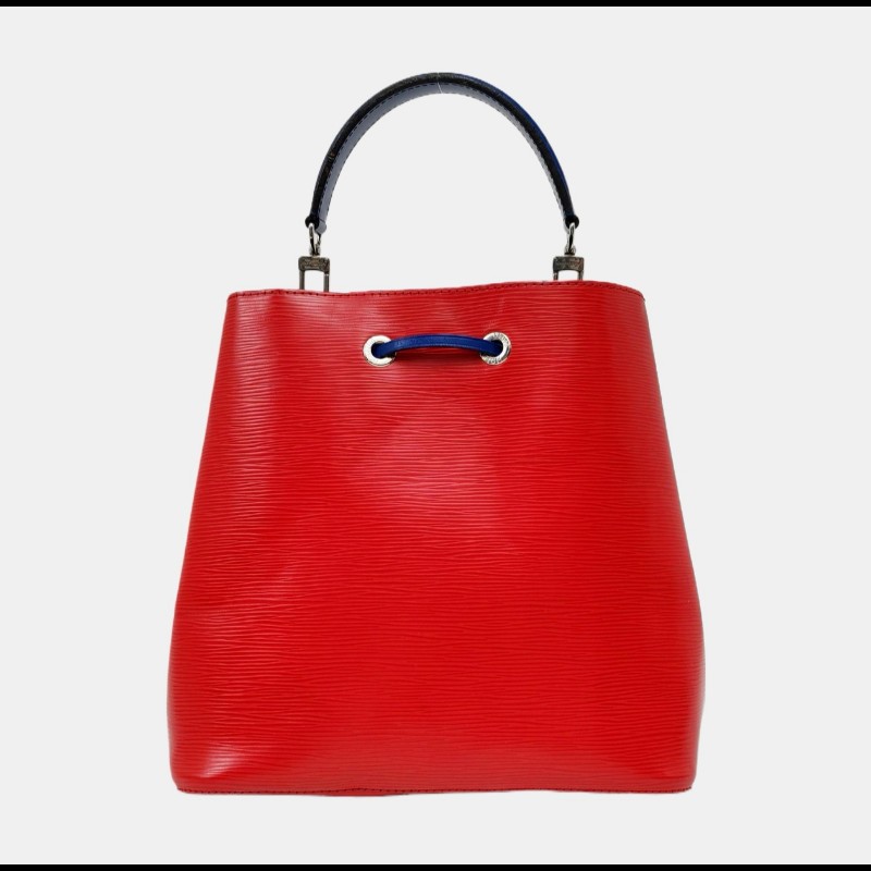 LOUIS VUITTON NÉONOÉ中號紅色 EPI牛皮水波纹水桶包 銀色五金 2條可拆卸肩帶-3