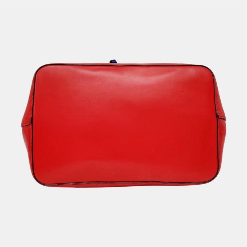 LOUIS VUITTON NÉONOÉ中號紅色 EPI牛皮水波纹水桶包 銀色五金 2條可拆卸肩帶-4