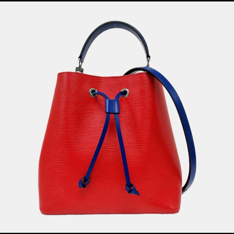 LOUIS VUITTON NÉONOÉ中號紅色 EPI牛皮水波纹水桶包 銀色五金 2條可拆卸肩帶-6