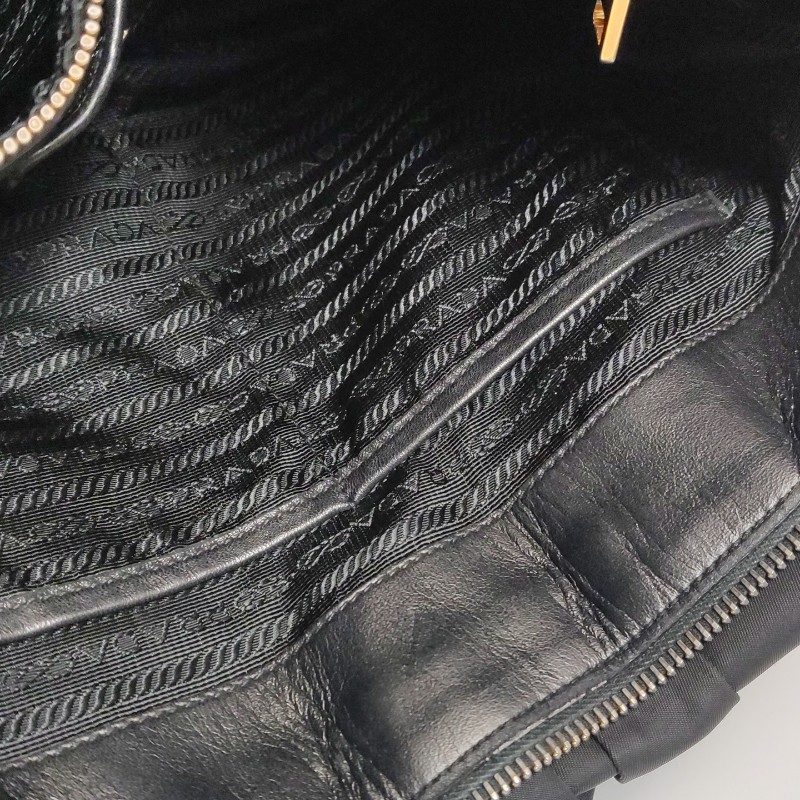 Prada Gaufre羊皮尼龍布字母Logo皺褶手提包 肩背包-9