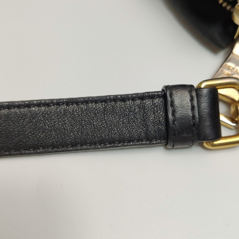 Prada Gaufre羊皮尼龍布字母Logo皺褶手提包 肩背包-10