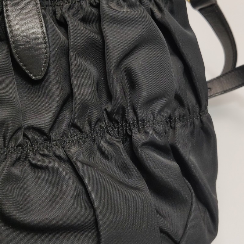 Prada Gaufre羊皮尼龍布字母Logo皺褶手提包 肩背包-17