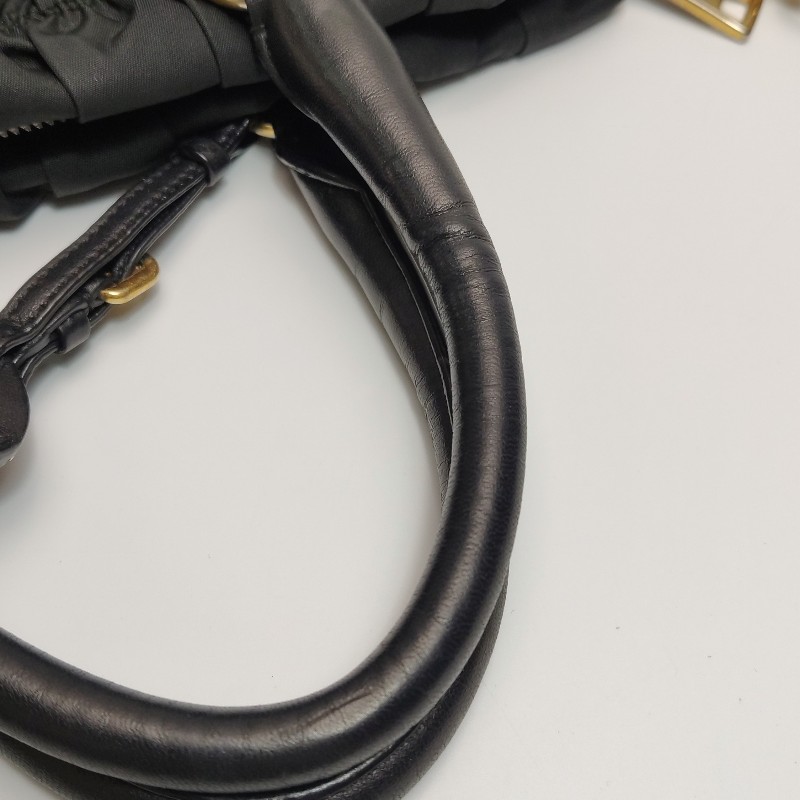 Prada Gaufre羊皮尼龍布字母Logo皺褶手提包 肩背包-18