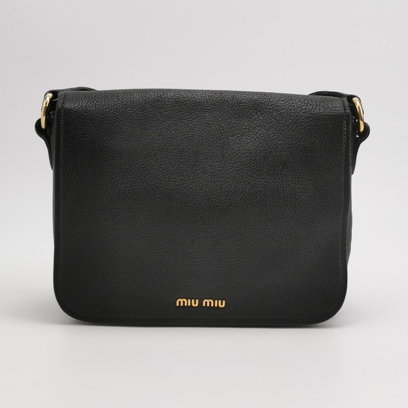 Miu Miu 羊皮翻蓋包斜背包-4