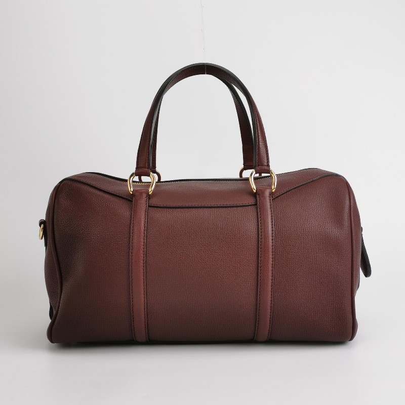 Burberry 牛皮純色字母logo拉鍊肩背包手提包-4