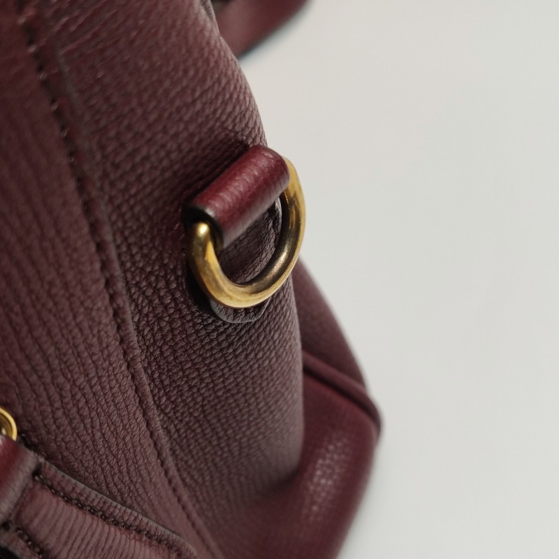 Burberry 牛皮純色字母logo拉鍊肩背包手提包-13