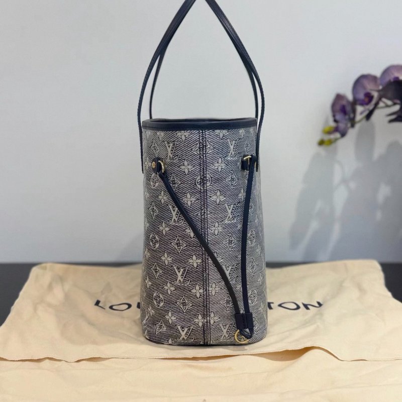 LV Neverfull中號炫光牛仔藍配色芯片款31*28*15 全新閒置配件塵袋-3