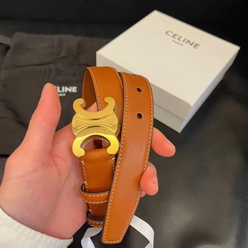 celine 金扣box皮雙面皮帶,寬2.5公分 75公分 全新閒置配件盒子塵袋-7