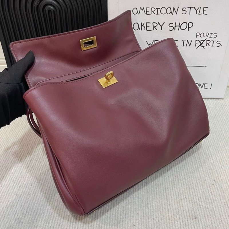 Balenciaga Rodeo 深酒紅色仿舊五金 肩背斜背手提包小號 27*20*9 99新配件塵袋-3