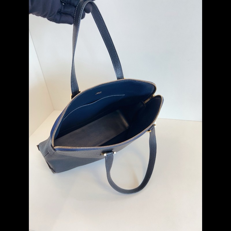 Hermes 愛馬仕午夜藍 保齡球 手提包電腦公事包-5