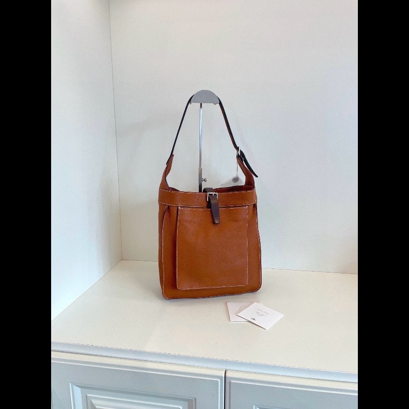 Hermes 愛馬仕 Marwari 金棕外縫 全皮肩背hobo-0