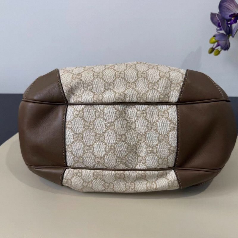 Gucci 老花拼皮hobo腋下斜背包34*30cm 98新配件塵袋-3