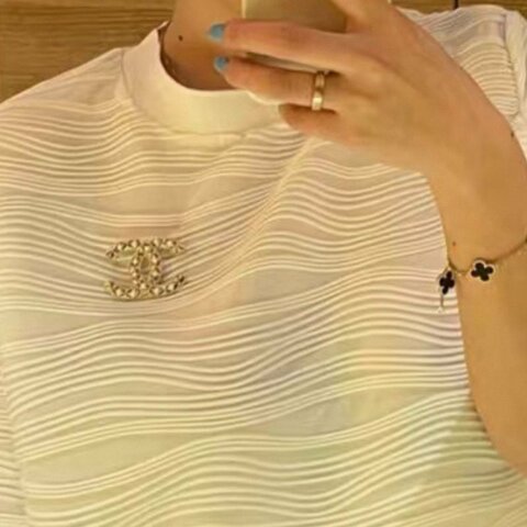 Chanel 麥穗胸針雙c珍珠大號胸針 99新配件塵袋