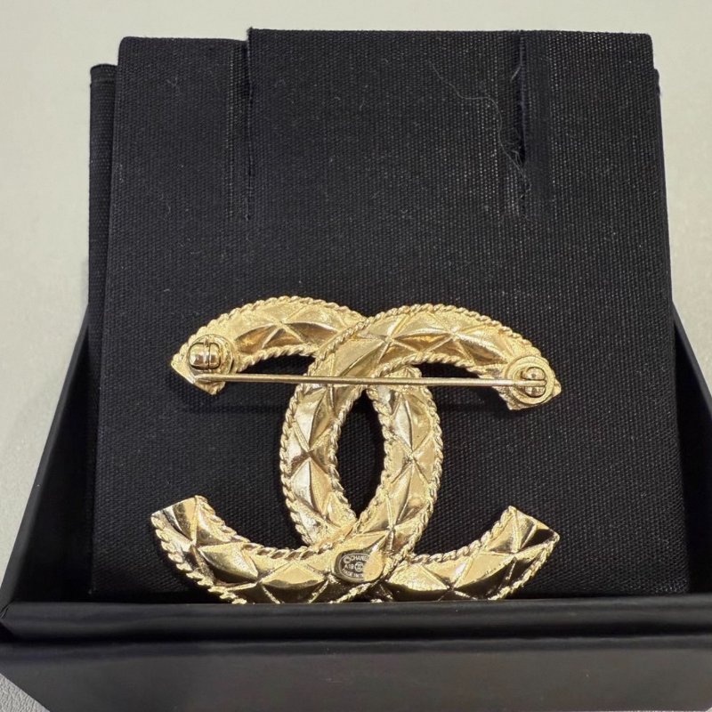 Chanel 麥穗胸針雙c珍珠大號胸針 99新配件塵袋-5