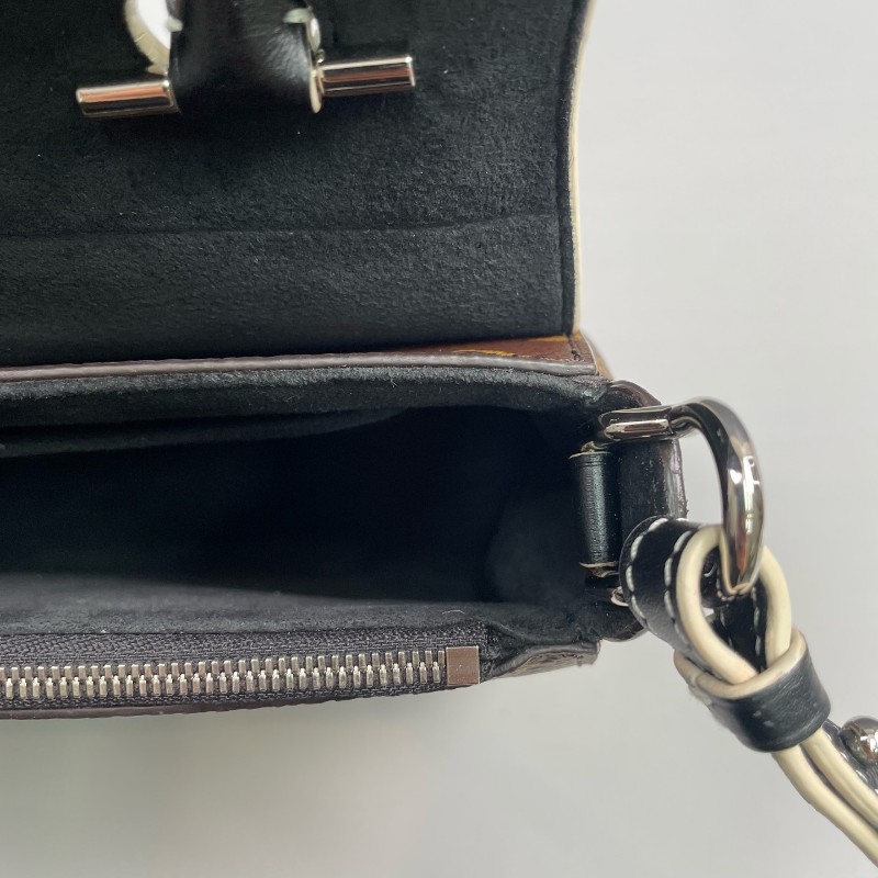 LV路易威登 老花拼黑色chain it鎖頭郵差包-20