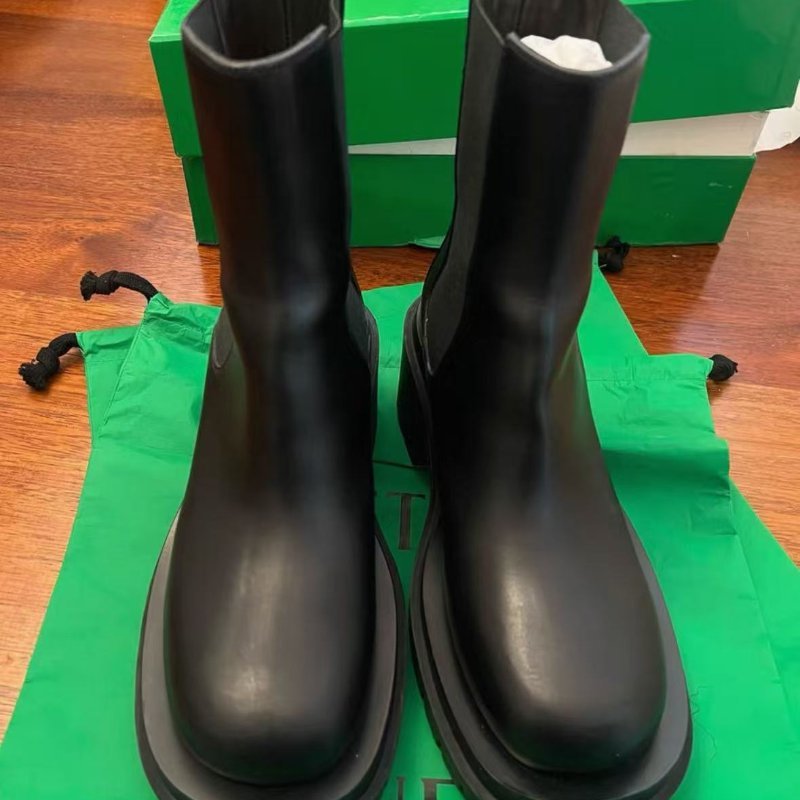 BV黑色高跟短靴 36號99新配件塵袋盒子-0