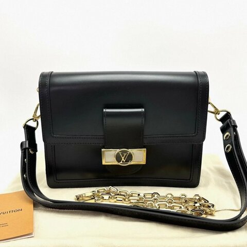 LV 黑色牛皮達芙妮中號肩背斜背包25*17*10.5 全新閒置配件塵袋