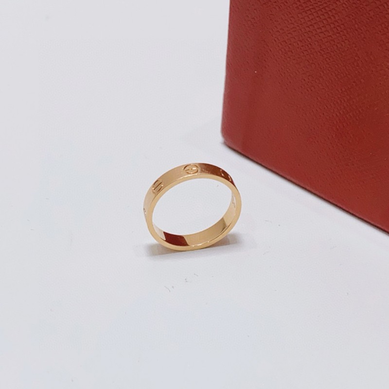 Cartier玫瑰金love窄版戒指 50號 有盒子-1