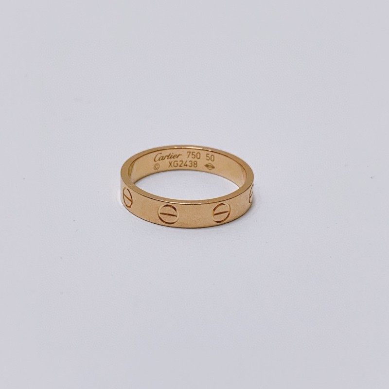 Cartier玫瑰金love窄版戒指 50號 有盒子-2