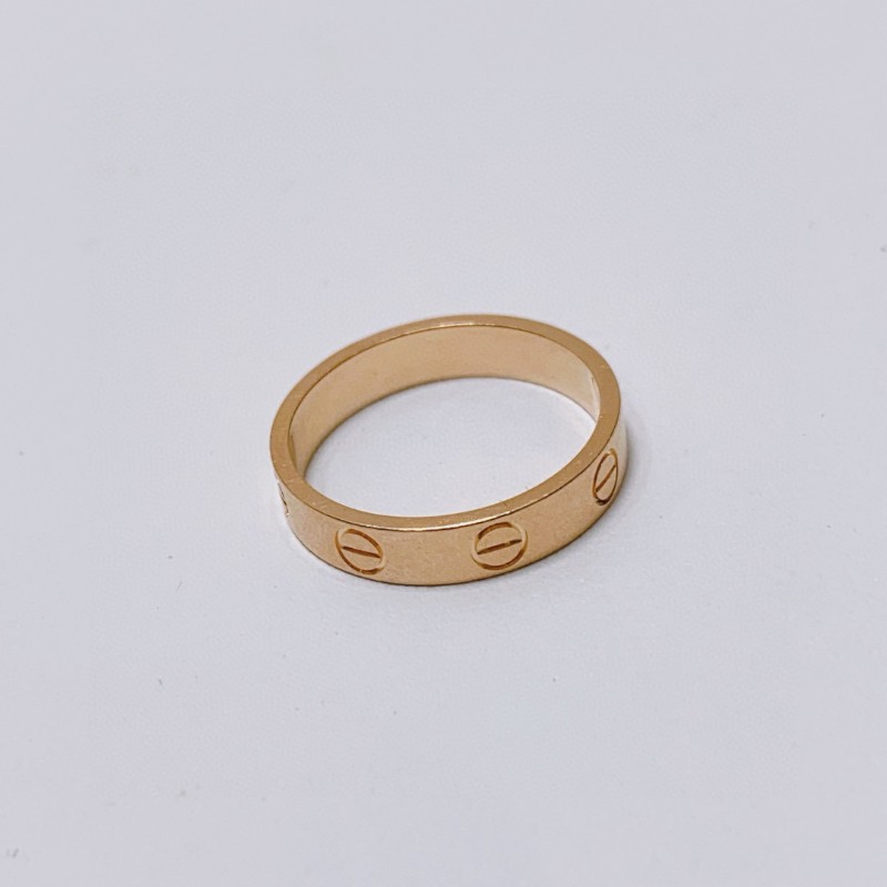 Cartier玫瑰金love窄版戒指 50號 有盒子-3