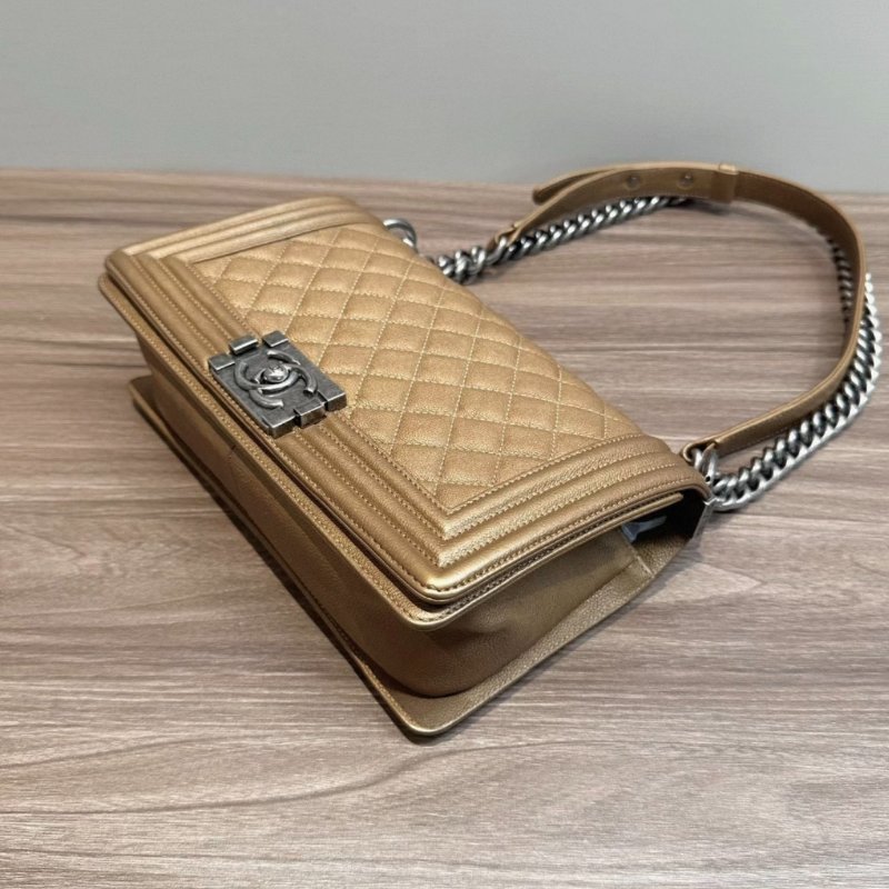 CHANEL銀扣leboy 中號肩背斜背包25*15*7.5 98新配件保卡塵袋-2