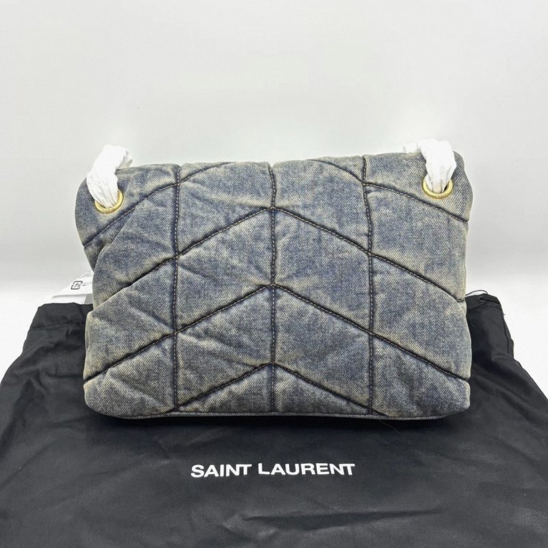 YSL 牛仔丹寧中號雲朵肩背包29*17*11 全新閒置配件塵袋-3