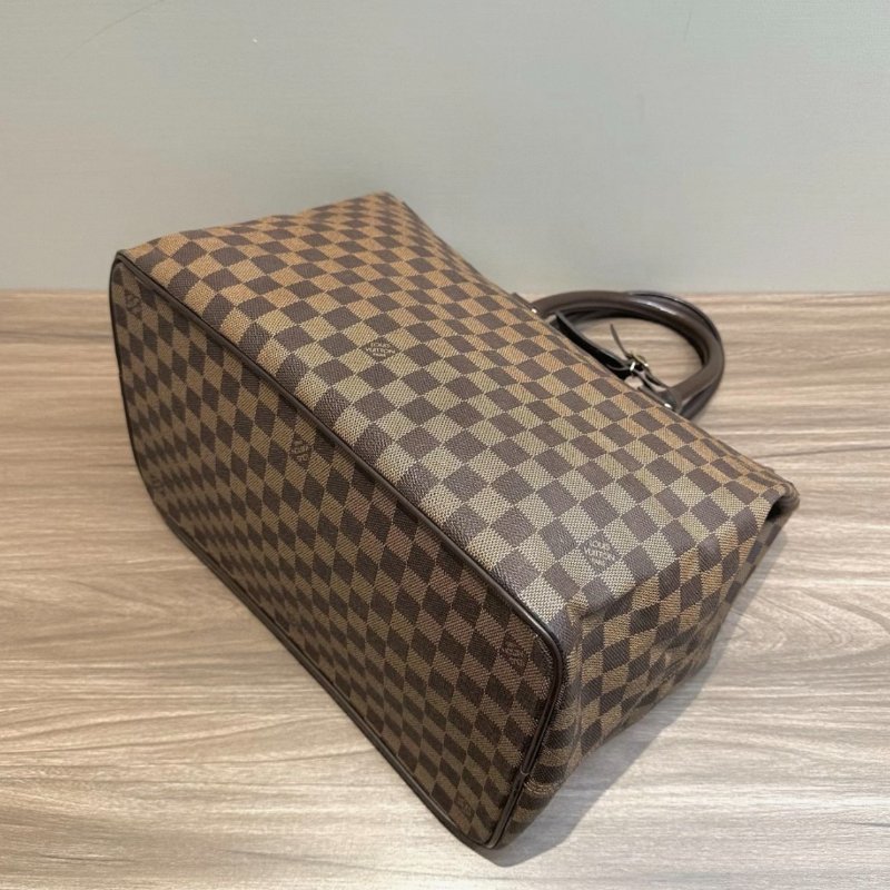 LV 老花棕棋盤手提包 38*35*23 98新配件鎖鑰匙塵袋-1