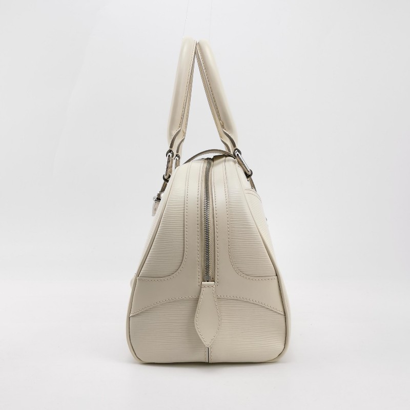 Louis Vuitton (LV)Bowlling牛皮白色金屬鎖扣保齡球包手提包-2