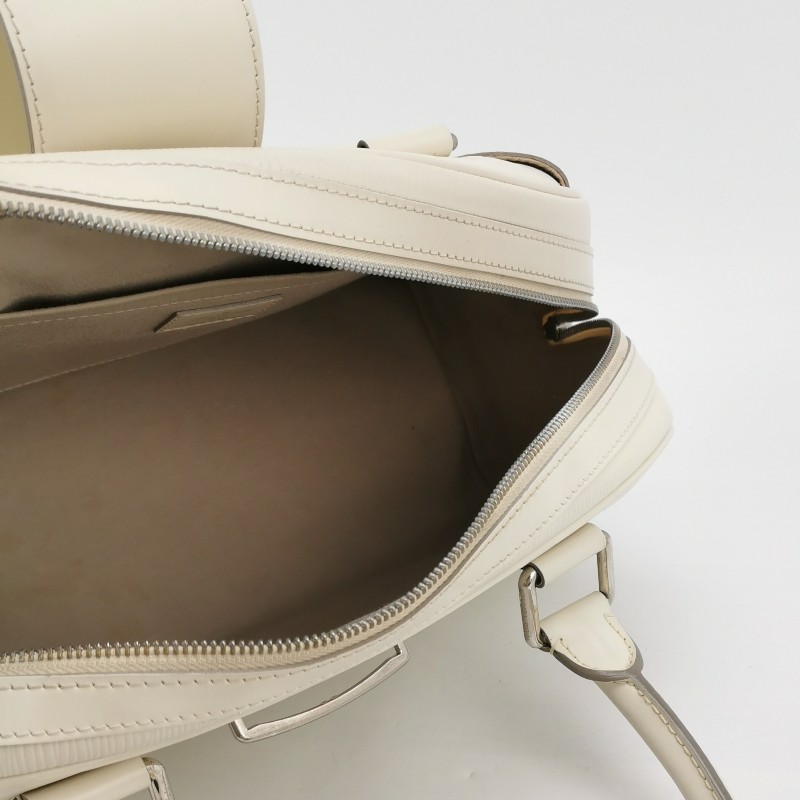 Louis Vuitton (LV)Bowlling牛皮白色金屬鎖扣保齡球包手提包-6