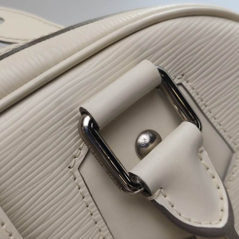 Louis Vuitton (LV)Bowlling牛皮白色金屬鎖扣保齡球包手提包-11