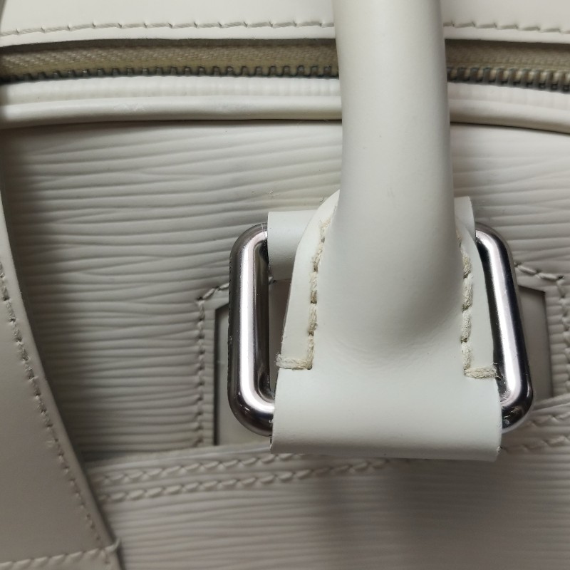 Louis Vuitton (LV)Bowlling牛皮白色金屬鎖扣保齡球包手提包-19