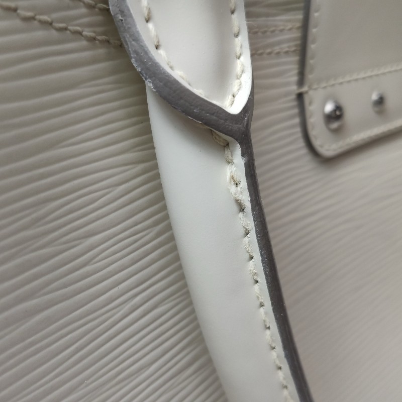 Louis Vuitton (LV)Bowlling牛皮白色金屬鎖扣保齡球包手提包-20