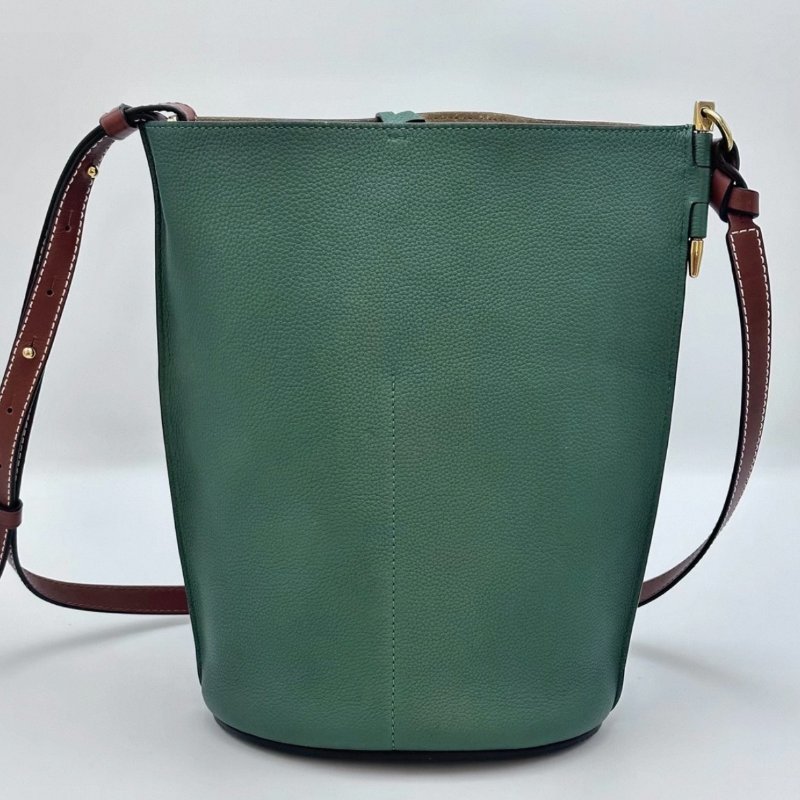 LOEWE 綠色金扣gate肩背斜背水桶包 18.5*28*14 98新配件塵袋-5