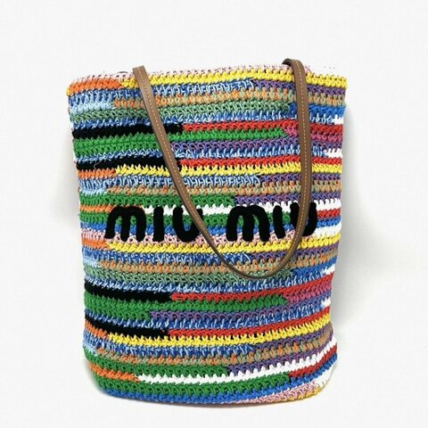 MIUMIU 彩虹編織托特肩背包33*41*2 99新配件塵袋