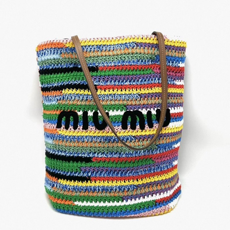 MIUMIU 彩虹編織托特肩背包33*41*2 99新配件塵袋-0