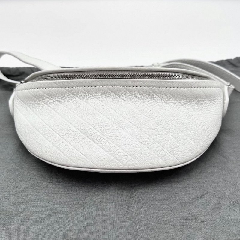 BALENCIAGA 白色拉鍊腰包24*15*6 98新配件塵袋-4
