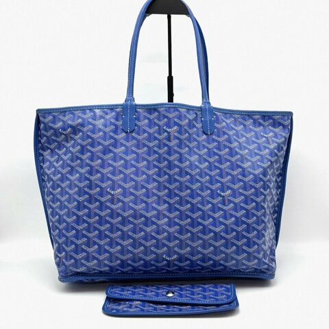 GOYARD 藍色Y字滿印肩背包 34*26*14 98新配件塵袋