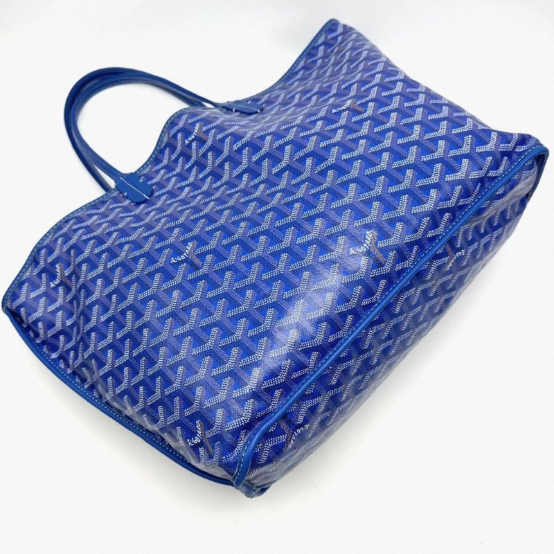 GOYARD 藍色Y字滿印肩背包 34*26*14 98新配件塵袋-2