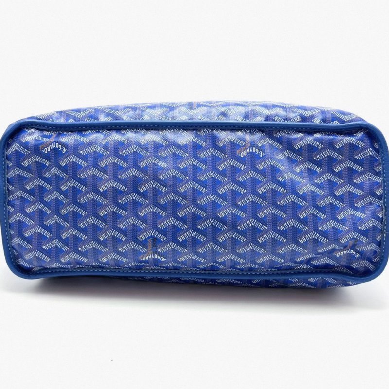 GOYARD 藍色Y字滿印肩背包 34*26*14 98新配件塵袋-3