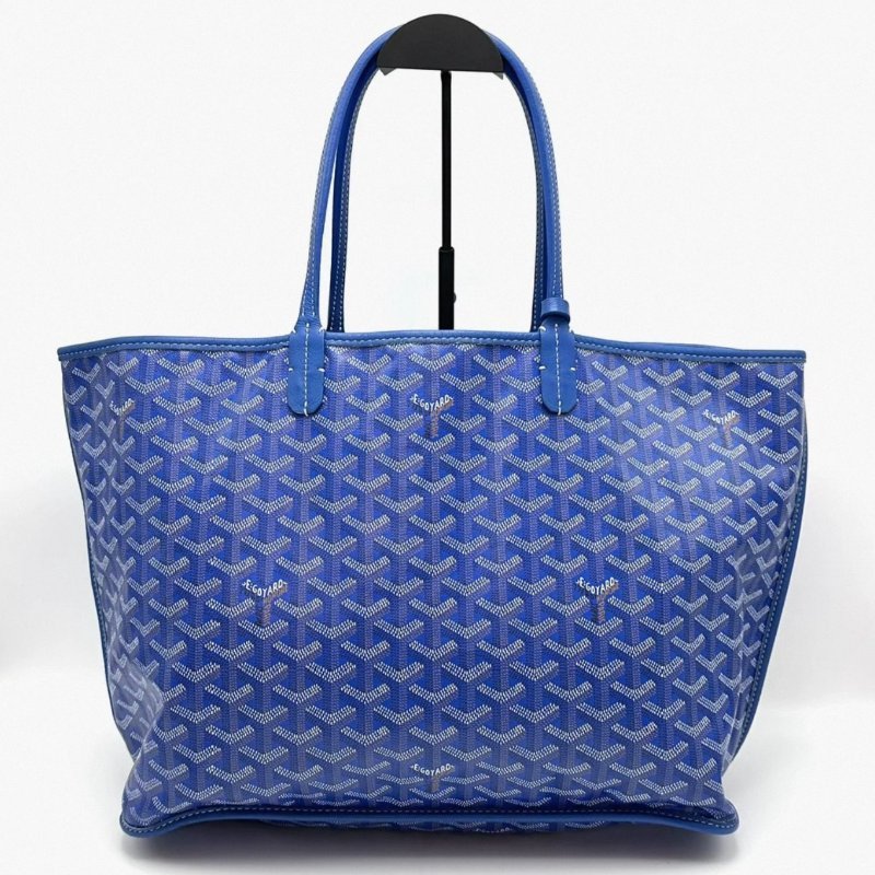 GOYARD 藍色Y字滿印肩背包 34*26*14 98新配件塵袋-5