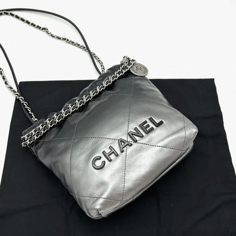 CHANEL漸變色22bagmini垃圾袋肩背斜背包 17*19*6 98新配件盒子塵袋-1