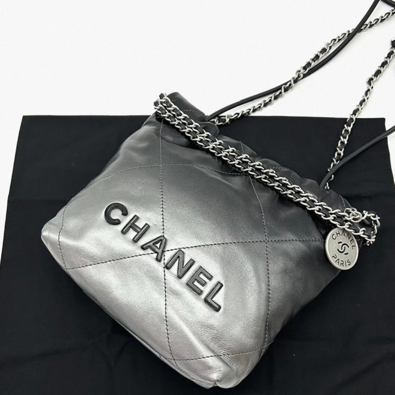 CHANEL漸變色22bagmini垃圾袋肩背斜背包 17*19*6 98新配件盒子塵袋-2