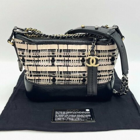 CHANEL 拼色流浪小號肩背斜背包20*15*8 98新配件塵袋保卡
