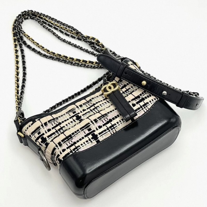 CHANEL 拼色流浪小號肩背斜背包20*15*8 98新配件塵袋保卡-2